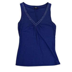 Express Purple Studded V-neck Sleeveless Top